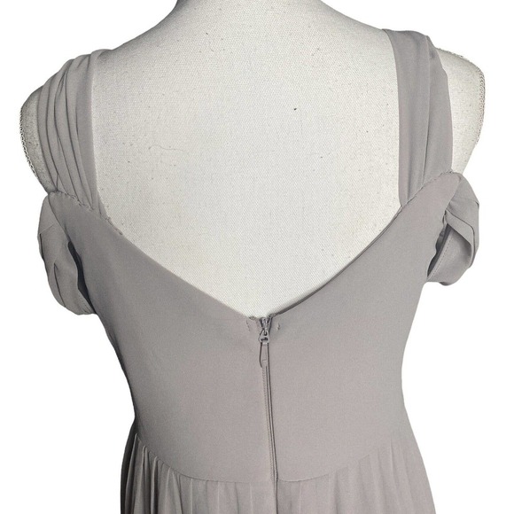 Lulus Make Me Move Grey Maxi Dress size L Womens Cold Shoulder - Picture 4 of 8